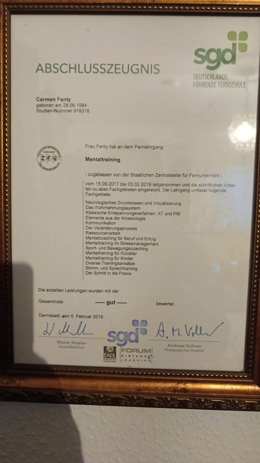 Lizenz Mentaltrainerin